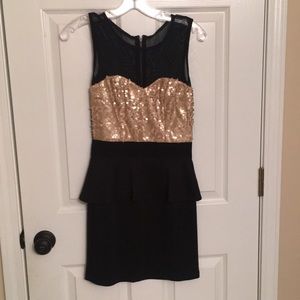 Gold & Black Sequin Dress